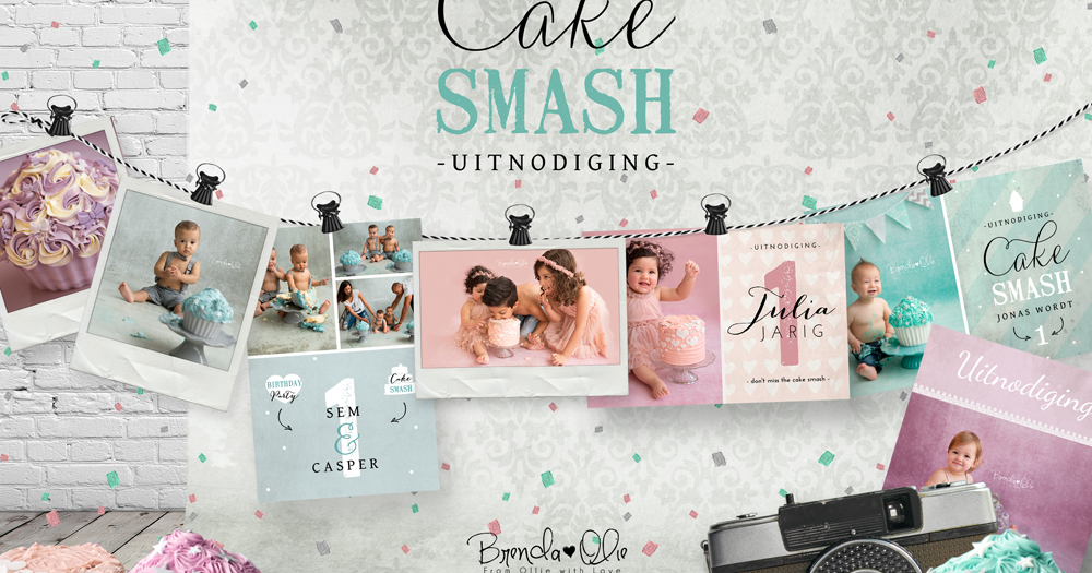 1e verjaardags kaarten van Hipdesign van je Cake Smash shoot