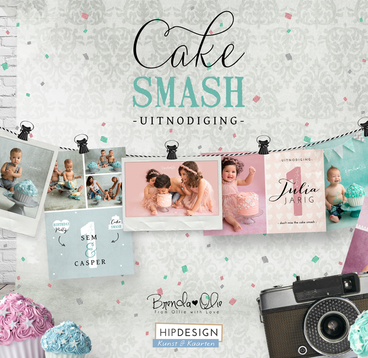 1e verjaardags kaarten van Hipdesign van je Cake Smash shoot